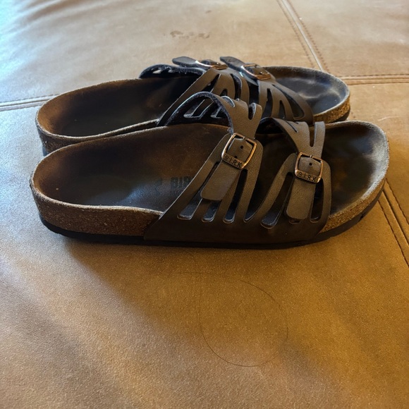 Birkenstock Granada Footbed Sandals 38 Narrow brown leather - Picture 4 of 9